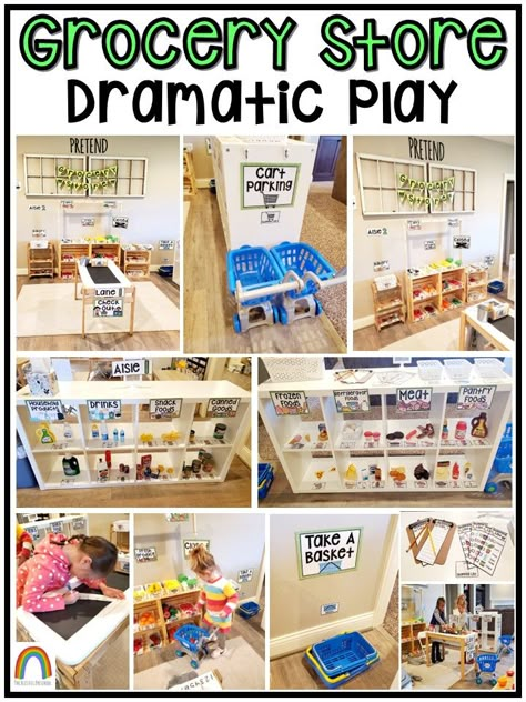 https://www.teacherspayteachers.com/Product/Grocery-Store-Dramatic-Play-8734133 Diy Dramatic Play Grocery Store, Dramatic Play Grocery Store Preschool, Beginning Of The Year Dramatic Play, Grocery Store Dramatic Play Ideas, Market Dramatic Play Preschool, Grocery Store Play Area, Grocery Store Dramatic Play Preschool, Dramatic Play Store, Preschool Grocery Store Dramatic Play