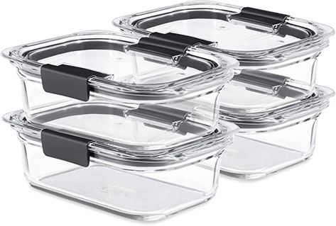 Amazon.com: Rubbermaid Brilliance Glass Storage 3.2-Cup Food Containers with Lids, BPA Free and Leak Proof, Medium, Clear, 4 count (Pack of 1) : Everything Else Blueberry Ideas, Rubbermaid Brilliance, Produce Containers, Kitchen Tools Organization, House Appliances, Clamshell Packaging, Tools Organization, Teeth Whitening Diy, Cereal Dispenser