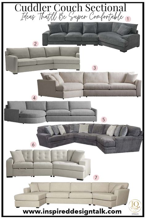 7 Best Cuddler Couch Sectional Ideas That'll Be Super Comfortable • Inspired Design Talk England Sectional Sofa Brantley, Angled Chaise Sectional, Sectional With Cuddler And Chaise, Cuddler Couch Living Room, Cuddle Corner Couch, Large Sectional Sofa With Cuddler, Cuddle Sofa Living Room, Cuddler Sectional Living Room Layout, Cuddle Couch Living Room