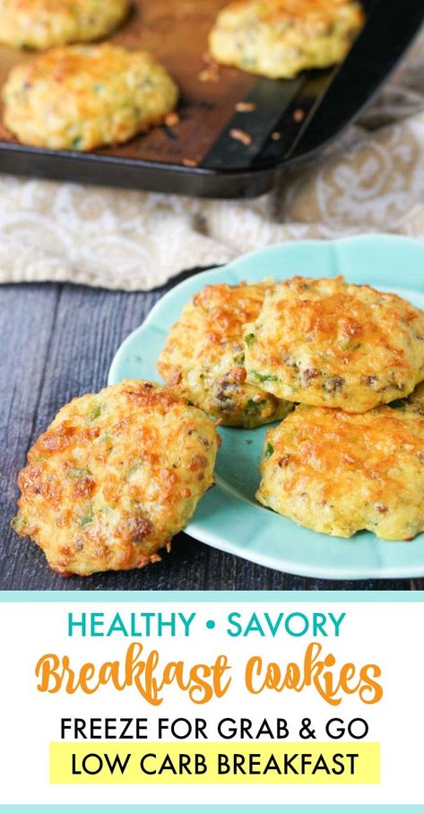 Keto Breakfast Cookies, Healthy Savory Breakfast, Low Carb Keto Breakfast, Menu Sarapan Sehat, Breakfast Cookie Recipe, Resep Diet, Low Carb Diets, Diet Vegetarian, Breakfast On The Go