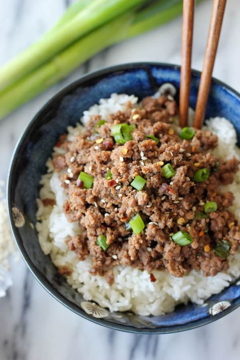 Korean Beef Bowl - Damn Delicious Korean Beef Bowl, Beef Bowl, Mapo Tofu, Beef Bowls, Diner Recept, Korean Beef, Korean Bbq, Beef Dishes, Asian Dishes