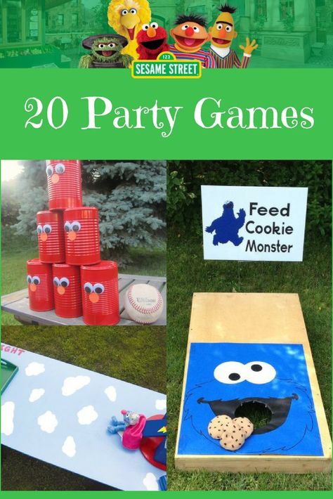 20 Sesame Street Party Games {DIY + purchased} Celebrate your Birthday Party or other event with these fun, easy and adorable Sesame Street Party Games. Most are DIY, some are purchased, lots to choose from #sesamestreet #birthdayparty #elmobirthday #sesamestreetgames Elmo Sensory Bin, Sesame Street Party Games, Party Games Diy, Sesame Street Crafts, Sesame Street Birthday Party Ideas Boy, Elmo Birthday Party Boy, 1st Birthday Games, 1st Birthday Party Games, Cookie Monster Birthday Party