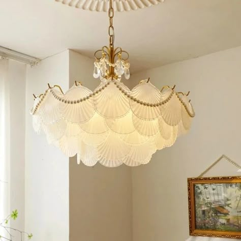 Just found this amazing item on AliExpress. Check it out! C$773.38 | Pendant LED Modern Light Fixture Art French Shell Glass Chandelier Lamps Copper for Home Decoration Living Dining Room Bedroom Pearl Bedroom Decor, Chandelier Frames, Pearl Home Decor, Shell Pendant Light, Seashell Chandelier, Shell Chandelier, Pearl Chandelier, Pearl Design, Modern Light