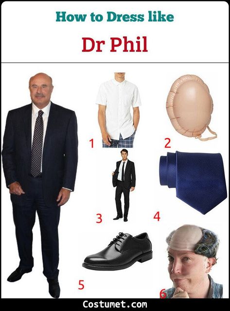 Dr. Phil Costume for Cosplay & Halloween 2021 Dr Phil Halloween Costume, Bald Man Halloween Costume, Dr Phil And Steve Harvey Costume, Bald Party Costumes, Bald People Costumes, Dr Phil Costume, P Diddy Costume, Bald Costume Ideas, Bald Halloween Costumes