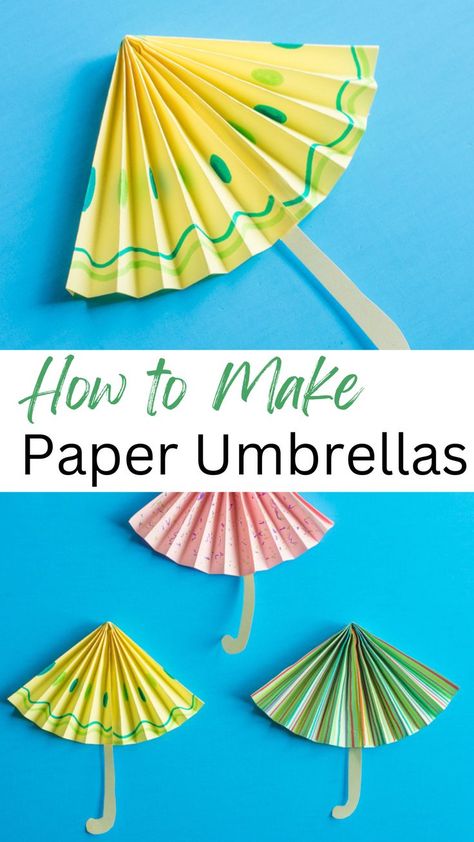 April showers bring May flowers, but with these easy-to-make folded paper umbrellas, you'll be ready for any downpour! Learn how to make your own colorful and cute paper umbrellas with this step-by-step tutorial from Homan at Home. Perfect for a rainy day craft activity or April-themed decor! Rainy Season Craft For Kids, Spring Paper Flowers, Umbrella Craft, Paper Folding Crafts, Seasons Activities, Rainy Day Crafts, Easy Paper Flowers, Paper Craft Ideas, Paper Umbrellas