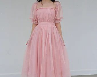 SunshinedressStore - Etsy Turkey Frocks Designs For Women, Womens Tulle Skirt, Pink Tulle Dress, Western Dresses For Women, Baby Shower Dress, Dress Engagement, Simple Frocks, Tulle Evening Dress, Pink Cocktail Dress