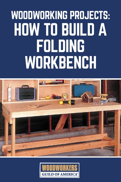 Folding Workbench Plans | WWGOA Diy Fold Down Work Bench, Fold Down Work Table, Folding Work Bench Diy, Diy Folding Workbench Wall Mounted, Diy Foldable Workbench, Fold Up Work Bench Diy, Folding Workbench Plans Diy, Fold Up Work Bench, Fold Up Workbench