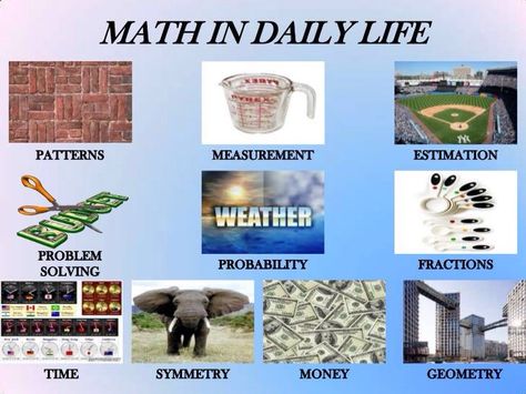 Math in daily life Mathematics In Everyday Life, Maths In Everyday Life Poster, Math In Real Life Project, Literacy Day Poster, Maths In Daily Life, Math In Everyday Life, Mathematics In Daily Life, Mathematics Images, Importance Of Mathematics