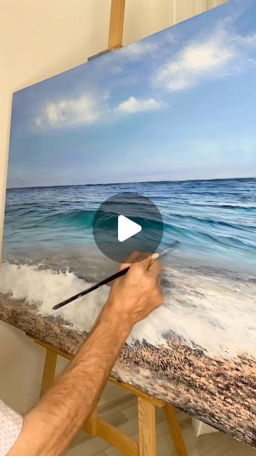 Seascape Photography Beach, Oil Painting Tutorials, Turkey Mediterranean, Mediterranean Paintings, Beach Canvas Paintings, Seascape Artists, Ocean Paintings, Art Plage, Seaside Paintings