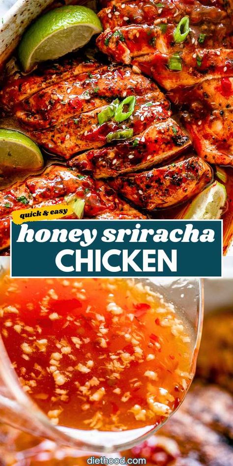 Maple Sriracha Chicken, Chicken With Skin Recipes, Spicy Hawaiian Chicken, Hot Honey Grilled Chicken, Siracha Chicken Recipes, Saucy Chicken Recipes, Garlic Sriracha Chicken, Spicy Teriyaki Chicken, Honey Orange Chicken