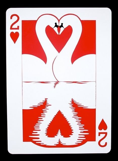 Two Of Hearts Playing Card, Unique Playing Cards Design, Playing Card Art Ideas, 2 Of Hearts Playing Card, Play Cards Design, Two Of Hearts, Playing Card Crafts, Playing Card Art, Playing Card Design