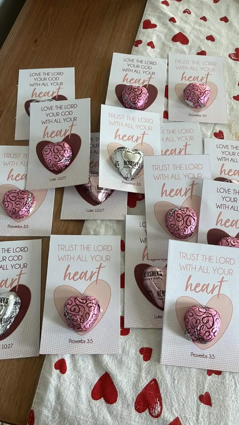 Easy Christmas Ideas Gifts, Thank You Small Gift Ideas, Valentines For Bible Study Group, Youth Group Valentines Games, Christian Cards Diy, Valentines Day Youth Group Ideas, Christian Gift Ideas For Women Diy, Bible Study Party Ideas, Youth Ministry Valentine Ideas