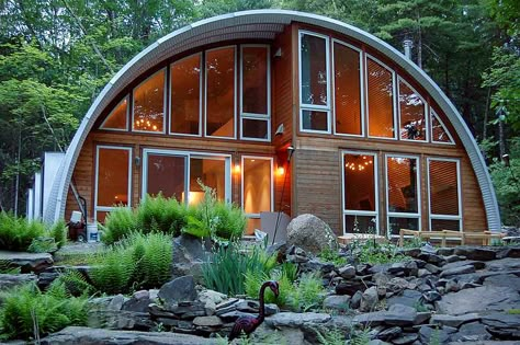 Quonset Cabin Home | by SteelMaster Buildings Quonset Hut Home, Quonset House, Arched Cabins, Quonset Home, Alternative House, Quonset Homes, Quonset Hut Homes, Arched Cabin, Hut House