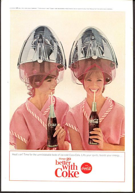 Coke Beauty Salon Theme Vintage Ad  1960s by SkippiDiddlePaper, $8.00 Vintage Beauty Salon, Coke Ad, Coca Cola Ad, Vintage Coke, Old Advertising, Old Advertisements, Vintage Coca Cola, Advertising Posters, Retro Advertising