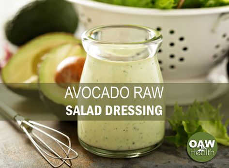 Raw, non-dairy, delicious and very healthy avocado raw salad dressing recipe. Flax Seed Oil Salad Dressing, Raw Salad Dressing, Salad Dressing Recipes Balsamic, Vegan Salad Dressing Recipes, Raw Salad, Easy Salad Dressing Recipes, Salad Dressing Recipes Healthy, Italian Parsley, Vegan Salad Dressing