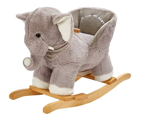 ROCK MY BABY Baby Rocking Horse Elephant with Chair, Plush Stuffed Rocking Animals, Wooden Rocking Toy Horse, Baby Rocker, Animal Ride on for Girls and Boys 1 Year and up(Gray Elephant) Elephant Rocking Horse, Rocking Elephant, Rocking Unicorn, Baby Rocking Horse, Rocking Toy, Cuddly Teddy Bear, Baby Rocker, Grey Horse, Grey Dog