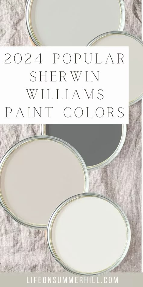 Popular Sherwin Williams paint colors. Trending colors for 2024. These colors are great for the bedroom, living room, kitchen, porch, bathroom, dining room, and more. Gray, blue, white, black, beige colours. Sea Salt, Pure White, Alabaster, Tradewind, Agreeable Gray, Repose Gray, Mindful Gray, Accessible Beige, Tricorn Black, In the Navy, Distance, Passive, Extra white, Snowbound, Naval, Light french gray, peppercorn, iron ore, and green colors. Best paint colors for home decor. Joanna Gaines Sherwin Williams Colors, Wherein Williams Living Room Paint, Synchronicity Paint Color Ppg, Mountain Air Sherwin Williams Bathroom, Transitional Wall Colors, Old Home Paint Colors, Autonomous Sherwin Williams, Sherwin Williams Glass Slipper, Reserved White Sherwin Williams Walls