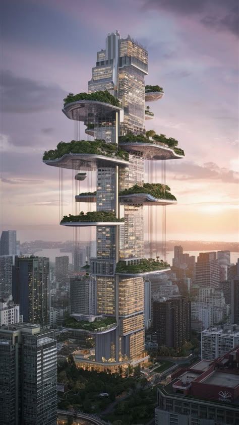 Hi Friends Some Surprise able Thing is waiting for you click on the given below link Futuristic City Design, Ultra Modern Architecture, Futuristic Architecture Buildings, Suspended Building, Utopian City, Eco Friendly Architecture, Dynamic Architecture, City Concept, Vertical City