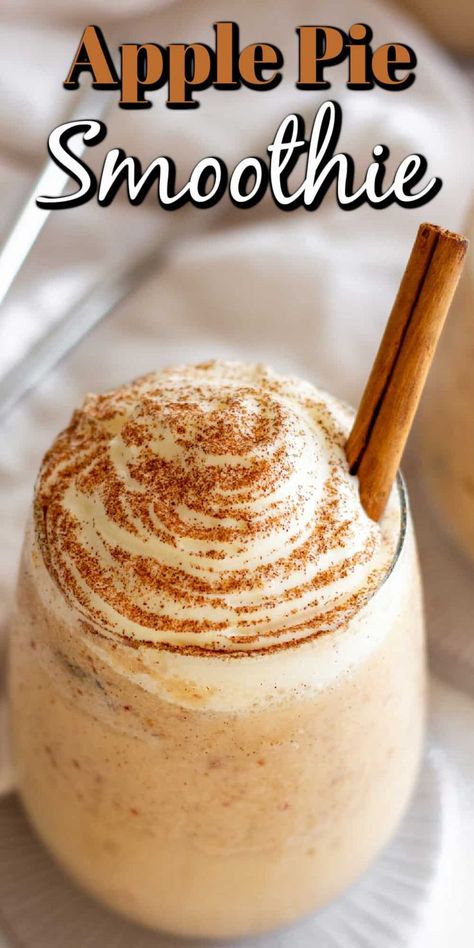 Apple Pie Smoothie Recipe, Apple Smoothie Recipes, Fall Smoothies, Cinnamon Smoothie, Apple Pie Smoothie, Healthy Smoothie Recipes, Smoothie Recipes Healthy Breakfast, Breakfast Smoothie Recipes, Smoothie Drink Recipes