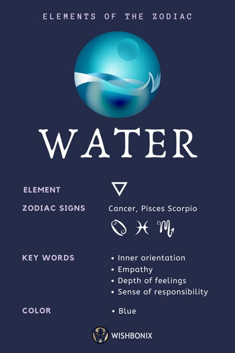 The water signs are sensitive and understand reality emotionally. They are inspirational and emotionally motivated. They are characterized by the depth of their world of thought and also secrecy. You have compassion and dedication. You need seclusion, but have a need for emotional connection with others. Water Signs Zodiac, The Water Signs, Astrology Signs Dates, Zodiac Signs Elements, Pisces And Scorpio, Zodiac Elements, Water Signs, Astrology Numerology, Signs Astrology