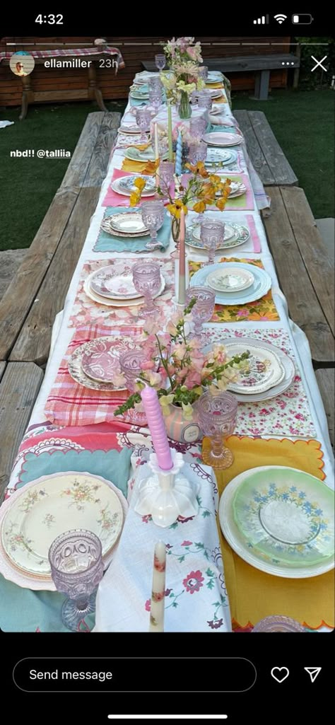 Vintage Tablescape, Outdoor Dinner Party, Spring Tea Party, Blue Morning, Fairy Garden Party, Dinner Party Summer, Birthday Dinner Party, Spring Dinner, Garden Party Birthday