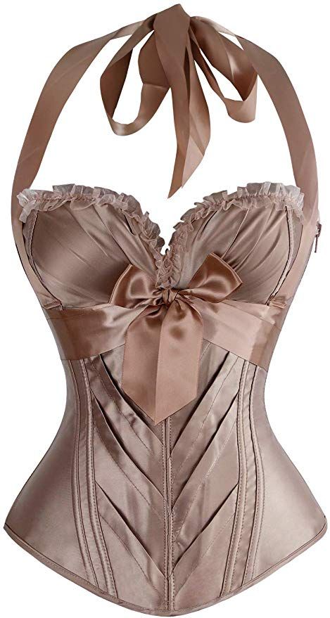 Charmian Women's Burlesque Vintage Satin Halter Boned Zipper Bustier Corset Top at Amazon Women’s Clothing store Corset Halter Top, Red Priestess, Corset Ribbon, Burlesque Dress, Halter Corset, Burlesque Corset, Aegon Targaryen, Fashion Corset, Mood Board Ideas