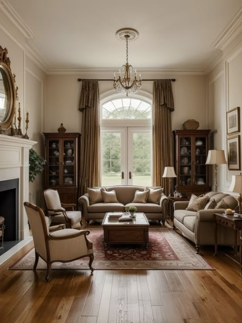 Living Room Traditional Modern, Formal Living Room Designs, England House, Classy Living Room, Cozy Seating, Casa Vintage, Classic Living Room, Relaxation Room, Room Ambiance