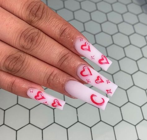 Simple Vday Nails Acrylic, Nails With My Bf Initial, Valentines Inital Nails, Cute Nail Ideas With Boyfriend Initials, Acrylic Nails With The Letter A, Valentine’s Day Nails With Boyfriend Initial, Nails W His Initial, Acrylic Nails Coffin Initials, Valentines Day Nails Designs With Initial