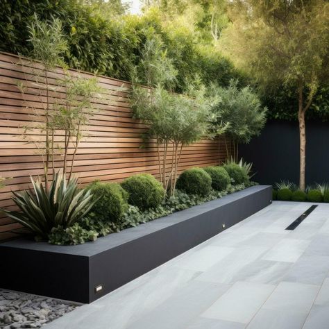 Outside Landscape Ideas, Garden Minimalist Design, Minimalist Garden Ideas, Modern Garden Inspiration, Modern Minimalist Garden, Minimalist Garden Design, Modern Garden Ideas, Garden Sitting Areas, Garden Wall Designs