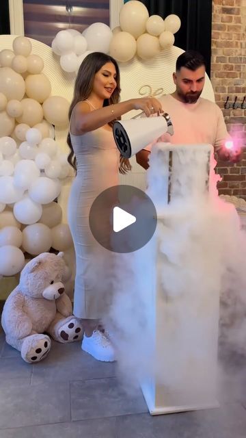 Gender Reveal & Baby Shower on Instagram: "❤️💙📷 @sxlny" Cold Gender Reveal Ideas, King Or Queen Gender Reveal, Gender Reveal With Dry Ice, Gender Reveal Ideas Involving Siblings, Gender Reveal Venue Ideas, New Years Gender Reveal Ideas, Gender Reveal Winter Ideas, Inside Gender Reveal Ideas, Gender Reveal Ideas With Toddler