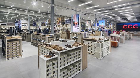 Transformation to Global Powerhouse | CCC Store Design | D&P Retail Space Design, Shoe Warehouse, Retail Interior Design, Store Interiors, Designer Shoe, Shop Layout, Retail Design Blog, Retail Interior, Rack Design