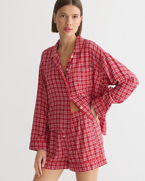 Size medium J Crew Pajamas, Pajama Short Set, Pajama Short, Plaid Set, Red Pajamas, Pyjamas Womens, Best Pajamas, Women's Pajamas, Plaid Pajamas