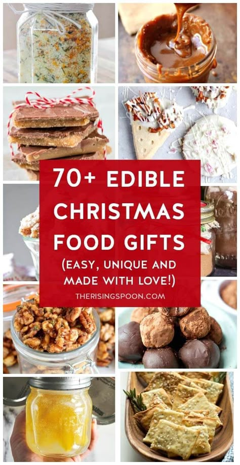 Need ideas of for easy homemade food gifts that you can give to friends, family & co-workers for Christmas and other holidays? Check out my hand-curated list for all kinds of ideas: sweet, savory, make-ahead, last-minute, in a jar, in cellophane bags, indulgent, healthy and more. There's something for everyone on your list - not just foodies! I've also included my best tips for making & packaging food gifts during the busy holiday season so you're not so stressed! Edible Christmas Gifts, Diy Food Gifts, Homemade Food Gifts, Christmas Food Gifts, Edible Food, Edible Gifts, 22 Words, Homemade Christmas Gifts, Gifts To Make