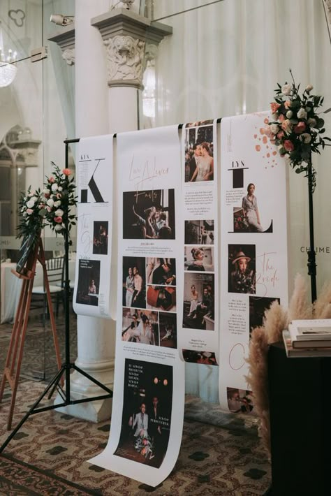 Black Pink Wedding, Anniversary Reception, Wedding Photo Walls, Photowall Ideas, Wedding Photo Display, Bridal Expo, Wedding Backdrop Design, Wedding Photo Gallery, Wedding Display