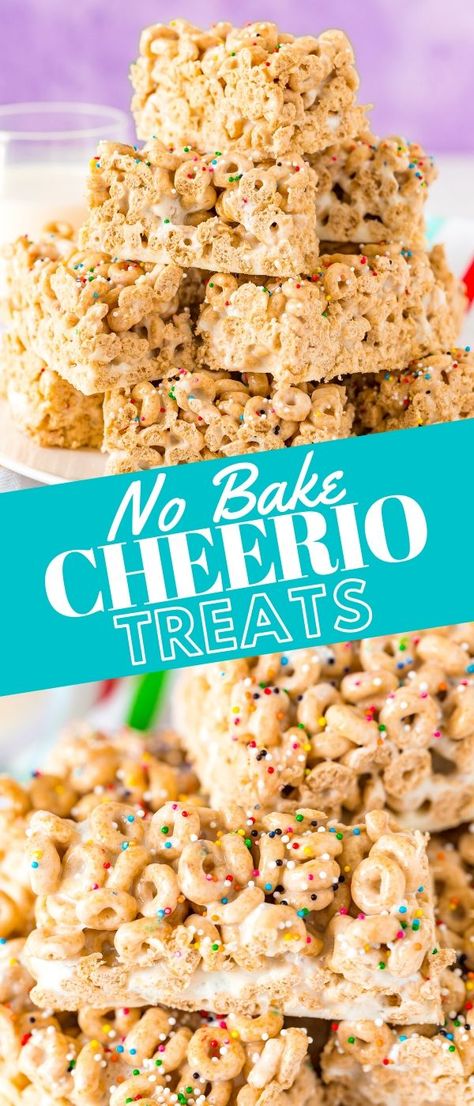 Cheerio Cookies, Recipe Using Cheerios, Cheerios Dessert, Marshmellow Treats, Cheerios Snacks, Cheerio Treats, Cereal Treat Recipes, Cheerios Recipes, Cereal Bars Recipes