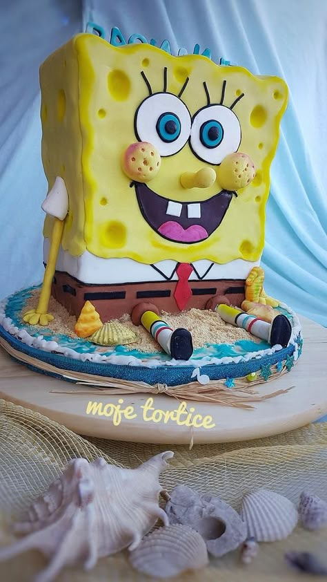 3d Cakes Ideas, Spongebob And Patrick Cake, Spongebob Cake Ideas, 3d Spongebob, 3d Fondant Cake, Spongebob Cake Ideas For Boys, Sponge Bob Cake Ideas, Spongebob Cake 25, 24th Birthday Cake Spongebob