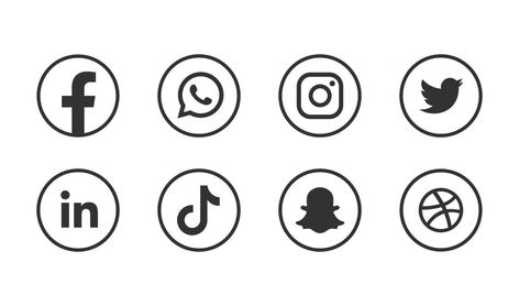 Social media Icons bundle Facebook Instagram Snapchat LinkedIn and other logo buttons Logo Design Background, Icon Contact, Hair Business Logo, Background Logo Design, Email Logo, Facebook And Instagram Logo, Facebook Green, Nail Art Logo, Business Card Icons