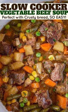 Beef Soup Crockpot, Veg Beef Soup, Beef Soup Slow Cooker, Slow Cooker Vegetable Beef Soup, Crockpot Vegetable Beef Soup, Easy Vegetable Beef Soup, Vegetable Soup Crock Pot, Homemade Vegetable Beef Soup, Beef Crockpot