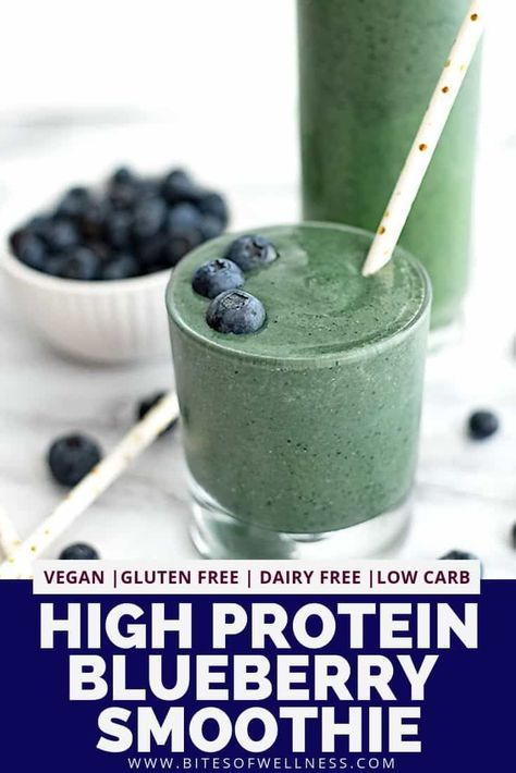 Easy Blueberry Smoothie, Smothie Recipes, Blueberry Spinach Smoothie, Protein Blueberry, Smoothie Without Banana, Paleo Smoothies, Gluten Free Smoothie, Healthy Smoothie Recipe, Jj Virgin