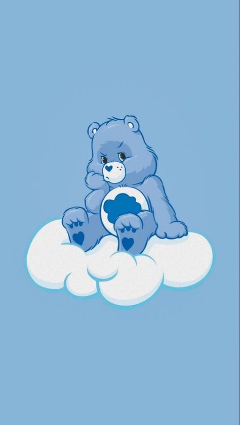 Blue Pics, Grumpy Care Bear, Blue Things, Cute Blue Wallpaper, Blue Wallpaper Iphone, 80s Cartoons, Cartoon Wallpaper Iphone, Preppy Wallpaper, Pinturas Disney