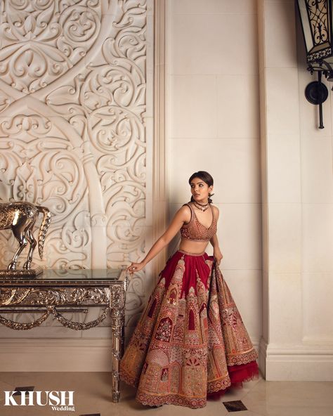 Frontier Raas, Indian Bridal Wear Red, Latest Bridal Lehenga Designs, Bridal Lehenga Designs, Latest Bridal Lehenga, Wedding Lehenga Designs, Indian Bride Outfits, Bridal Lehenga Collection, Designer Bridal Lehenga