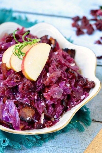 Bacon-Braised Red Cabbage with Apples | Real Food with Dana Red Cabbage With Bacon, Cabbage With Apples, Roasted Red Cabbage, Red Cabbage With Apples, Cabbage With Bacon, Sweet And Sour Cabbage, Ground Beef Breakfast, Sour Cabbage, Red Cabbage Recipes