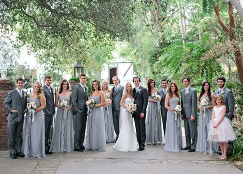 pretty coloration Simple Gray Bridesmaids Dresses With Ruffled Designs Gray Wedding Party, Groomsmen Grey, Grey Bridesmaids, Trendy Wedding Invitations, Grey Bridesmaid Dresses, Grey Wedding, Pink Wedding Invitations, Bridesmaids Groomsmen, Gray Weddings