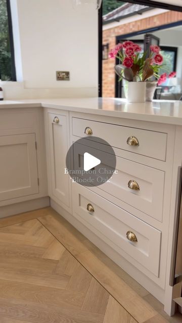 Kitchen With Blonde Floors, Amtico Flooring Kitchen, Lvt Flooring Kitchen, Blonde Flooring, Amtico Flooring, Flooring Kitchen, Lvt Flooring, Oak Color, Ikea Kitchen