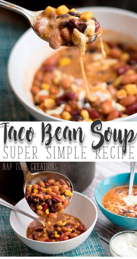 Taco Bean Soup, Canned Beans Recipe, Beans And Tomatoes, Healthy Beans, Bean Soup Recipe, Cheap Clean Eating, Soup Beans, Bean Soup Recipes, Canned Beans