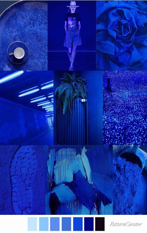 ELECTRIC BLUE by Pattern Curator Pantone Azul, Pattern Curator, Blue Colour Palette, Color Palette Design, Aesthetic Colors, Feeling Blue, Colour Board, Color Stories, Color Print