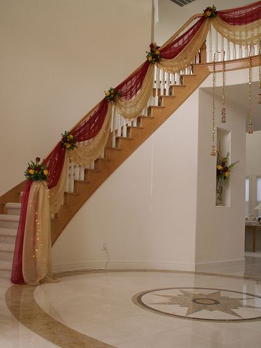 JY011 | Flickr - Photo Sharing! Wedding Staircase Decoration, Marriage Indian, Event Wall, Wedding Stairs, Staircase Decoration, Wedding Staircase, House Front Wall Design, Home Flower Decor, Wall Design Ideas