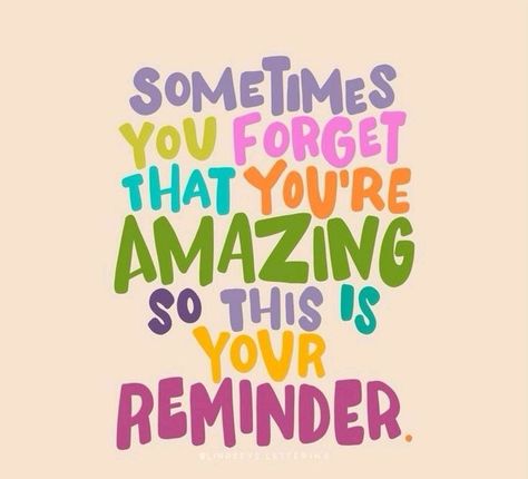 Sometimes you forget that you're AMAZING!! So this is your reminder. 🤎💚🩷💙🤎    . #Happy #Happiness #BeHappy #DailyDoseOfInspiration #QuotesByCatherine #BOOMchallenge Teaching Respect, Positive Daily Quotes, Staff Morale, Healthy Inspiration, Pretty Letters, Classroom Quotes, Wonderful Wednesday, Lettering Inspiration, Grade 7