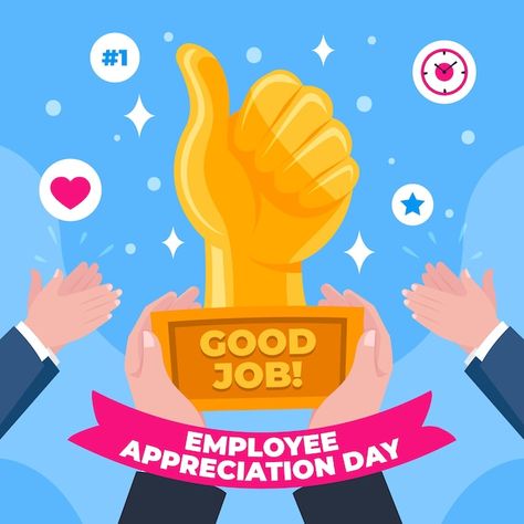 Flat employee appreciation day illustrat... | Premium Vector #Freepik #vector #career-jobs #flat-illustration #occupation #design-illustration Employee Day, Employee Appreciation Day, Day Illustration, Social Post, Employee Appreciation, Calendar Design, Flat Illustration, Good Job, Vector Photo