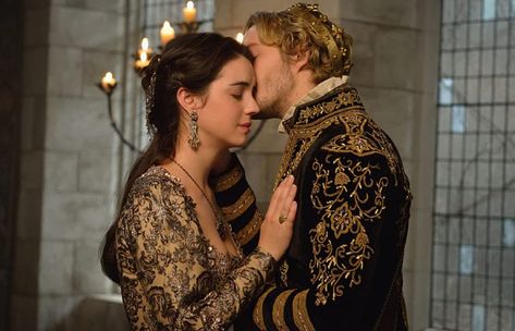 CafeMom.com : 'Reign' : 16 Erotic Period Drama Series & Movies to Watch After 'Bridgerton' -- Reign is an an intense period drama series about Mary, Queen of Scots. It follows the Queen as she comes into her new role in the monarchy and explores her sexual curiosities within the French court. You know, in addition to figuring out the whole medieval politics things. Reign Mary And Francis, Period Drama Series, Marie Stuart, Reign Tv Show, Reign Mary, Toby Regbo, Reign Fashion, Reign Dresses, Royal Core